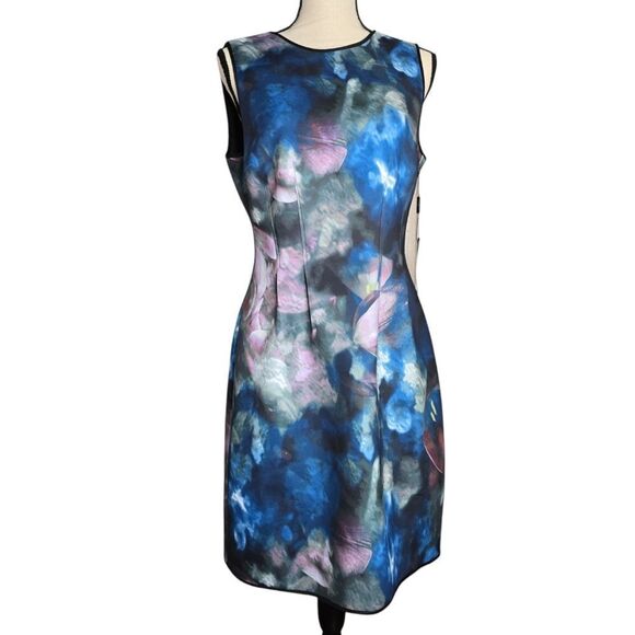 786 NWT WHBM Printed Scuba Fit-and-Flare Dress Size 10 - Picture 2 of 8